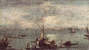 GUARDI, Francesco The Lagoon with Boats, Gondolas, and Rafts kug painting